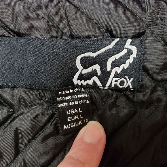 Fox zip up hoodie quilted lining thick y2k Size Large embroidered logo - Picture 12 of 16